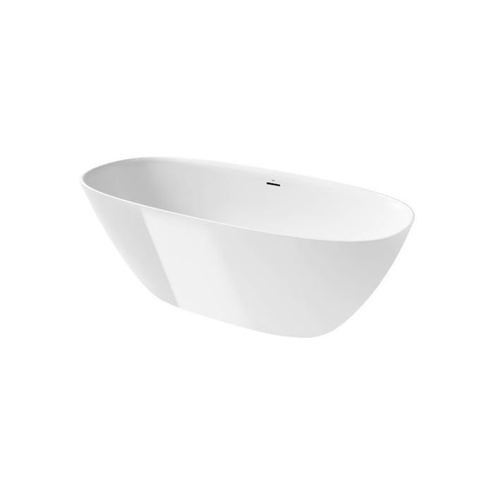 Roca Ariane Oval Stonex Freestanding Bath with Click Clack Waste & Trap - 1650mm x 750mm