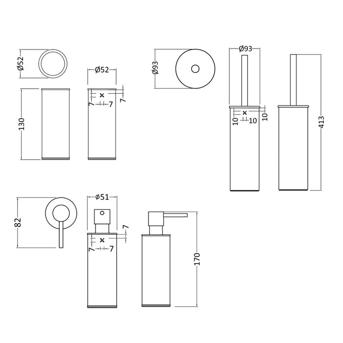 Crosswater MPRO Freestanding Accessory Set