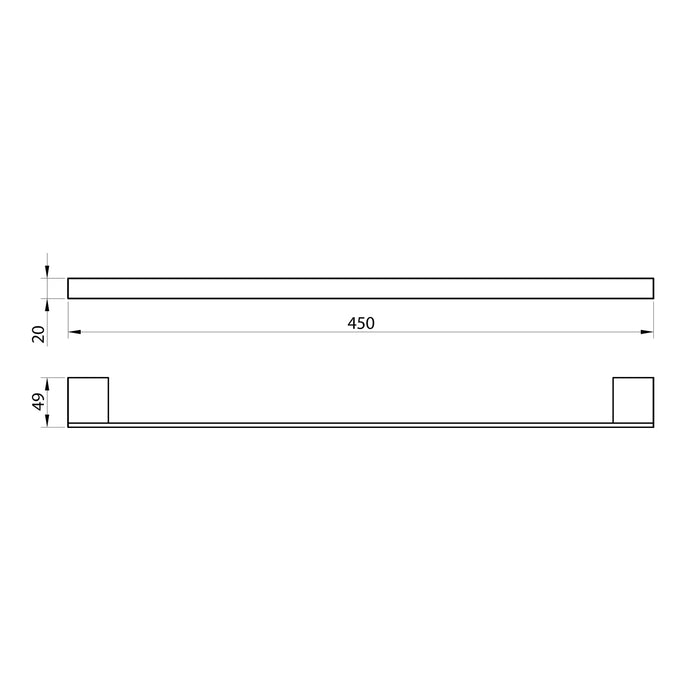 Scudo Alpha Towel Bar - 450mm - Chrome