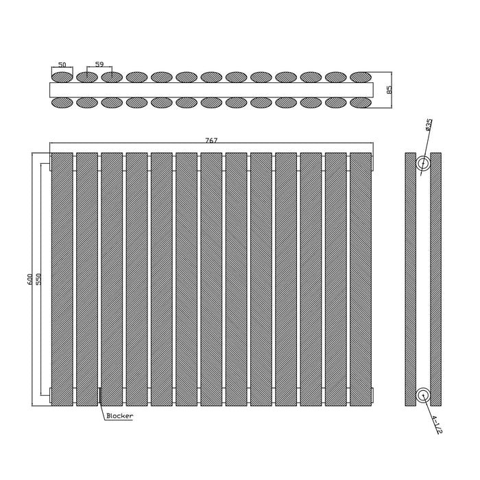 Scudo Apex Double Panel Horizontal Designer Radiator