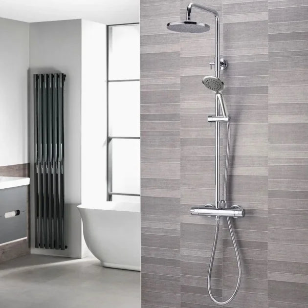 Aqualisa AQ Dual Outlet Thermostatic Round Bar Valve Mixer Shower with Cool Touch