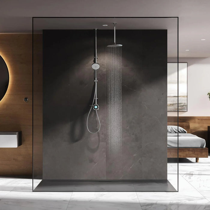 Aqualisa Optic Q Smart Digital Shower Exposed with Adjustable & Ceiling Fixed Head - High Pressure/Combi