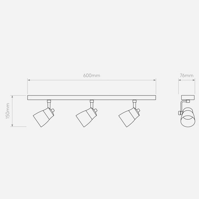 Astro Juno Triple Bar Wall/Ceiling Light