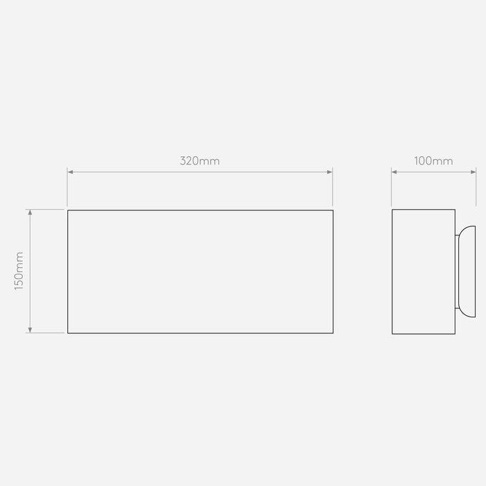 Astro Comino Wall Light - 320mm Wide - Plaster