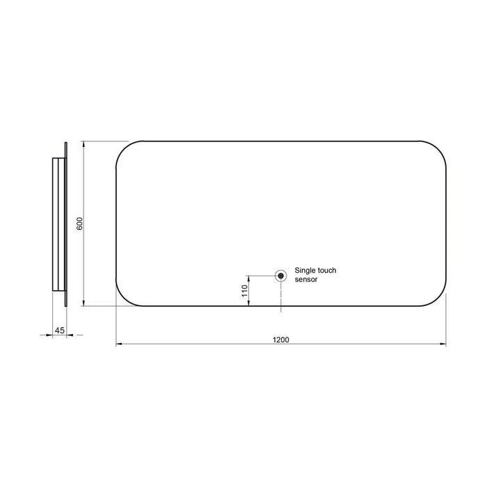 Scudo Aura Rectangular Illuminated Backlit LED Mirror with Demister Pad & Shaver Socket