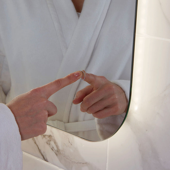 Scudo Aura Rectangular Illuminated Backlit LED Mirror with Demister Pad & Shaver Socket