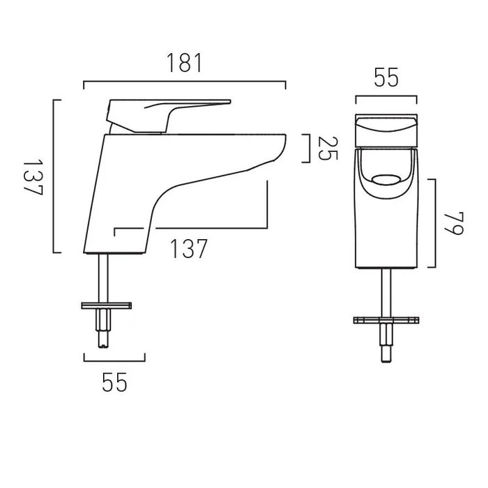 Vado Ava Deck Mounted Mono Bath Filler Tap - Chrome