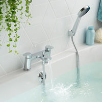 Vado Ava Deck Mounted Bath Shower Mixer Tap with Shower Kit - Chrome