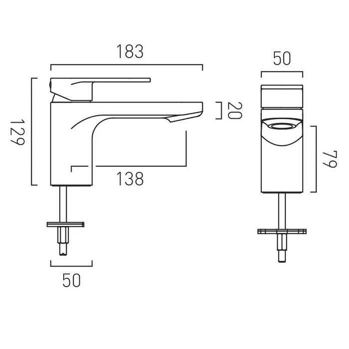 Vado Metiz Deck Mounted Mono Bath Filler Tap - Chrome