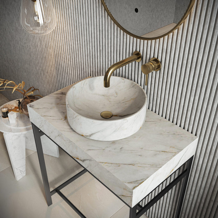 Scudo Sanctuary Marble Round Countertop Basin - 350mm  Wide