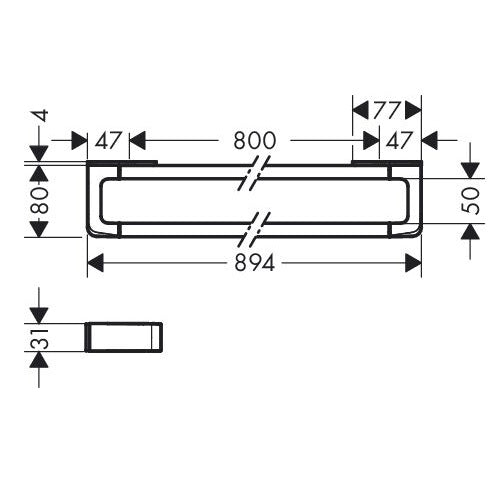 AXOR Universal Softsquare Towel Holder Chrome