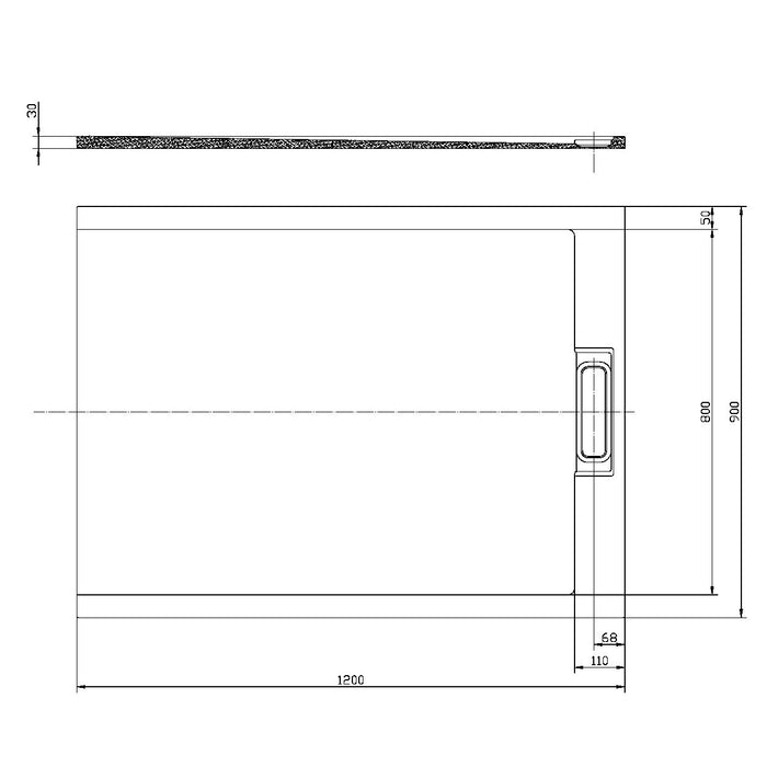 Scudo Azura Slate Rectangular Shower Tray with Integrated Waste - Matt White