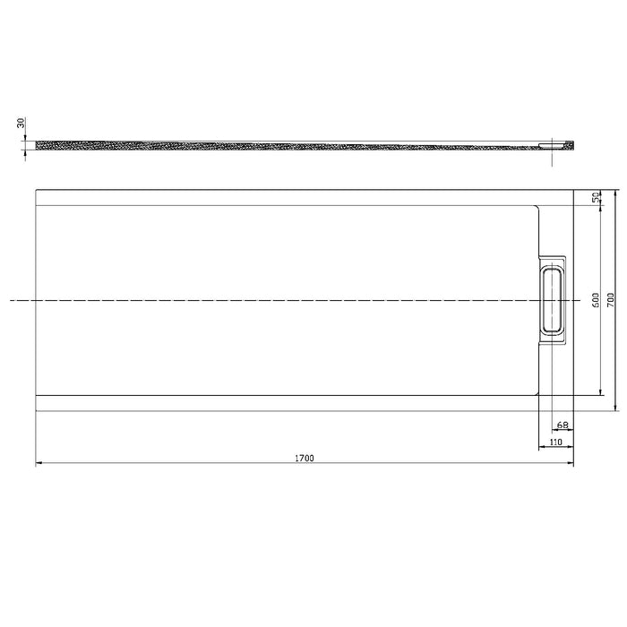Scudo Azura Slate Rectangular Shower Tray with Integrated Waste - Matt White