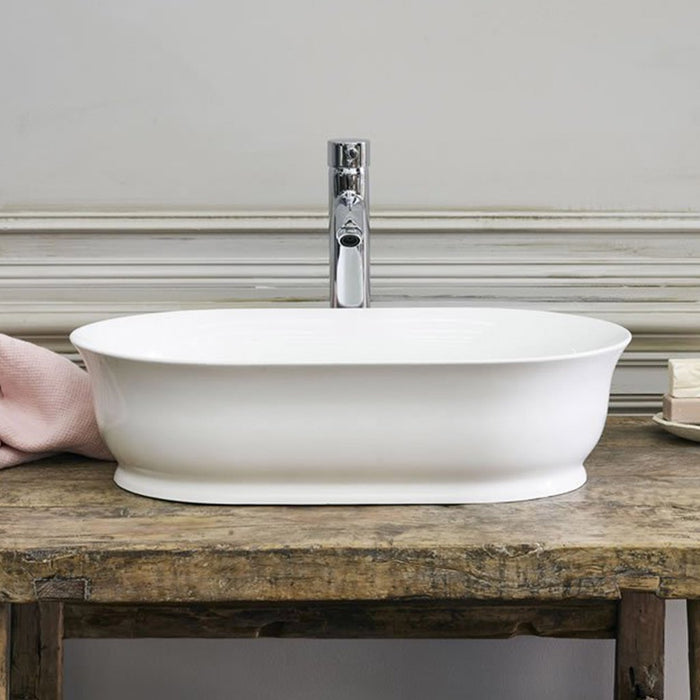 Britton Florenza Sit-On Countertop Basin - No TH - 550mm - White