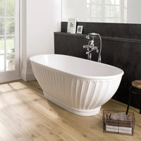BC Designs Casini Stone Freestanding Bath - 1690mm x 735mm - Polished White