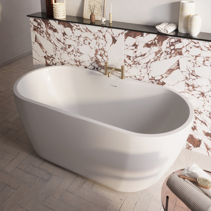 Scudo Onyx Double Ended Freestanding Bath - Gloss White