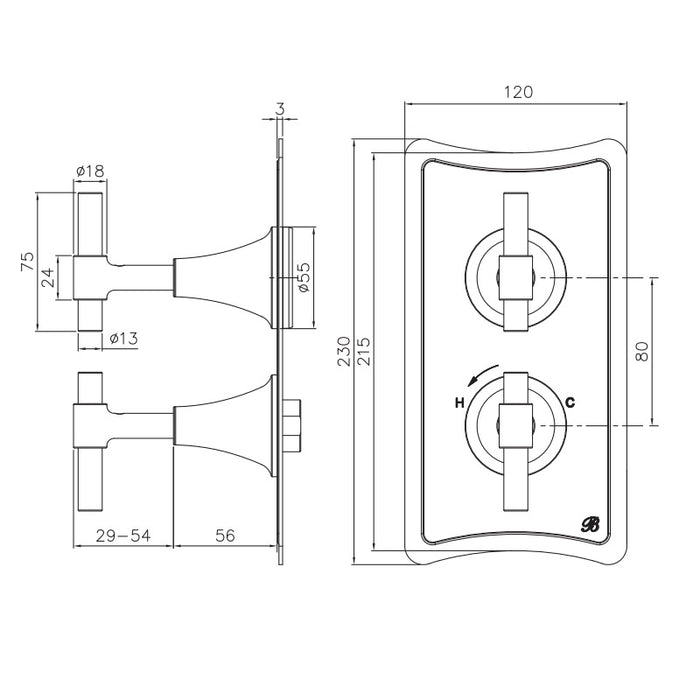 Burlington Strand 1 Outlet Concealed Shower Valve