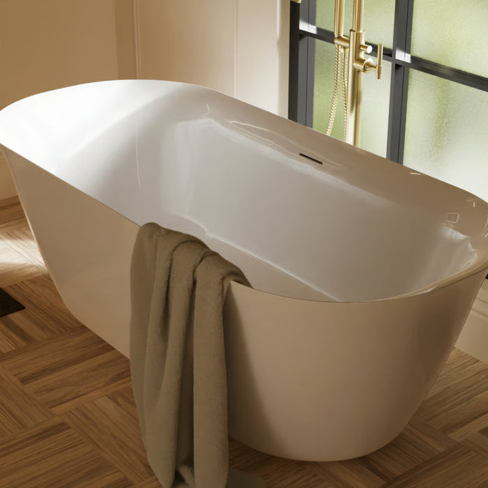 Burlington Strand Double Ended Acrylic Freestanding Bath - White
