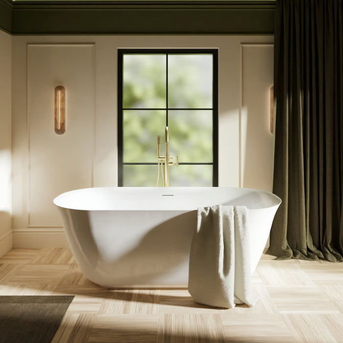 Burlington Strand Double Ended Acrylic Freestanding Bath - White