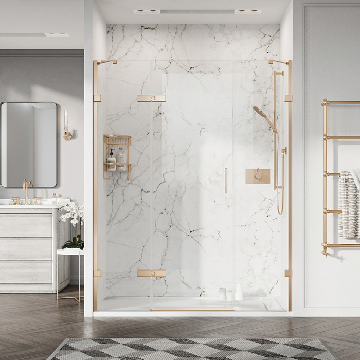 Roman Liberty Recessed Hinged Shower Door With Two Inline Panel 10mm