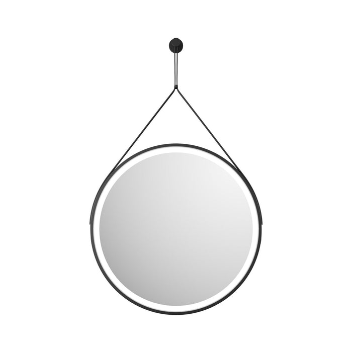 Scudo Belini Round Illuminated LED Hanging Mirror - Matt Black - 600mm