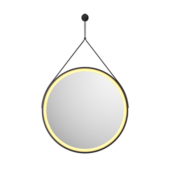 Scudo Belini Round Illuminated LED Hanging Mirror - Matt Black - 600mm