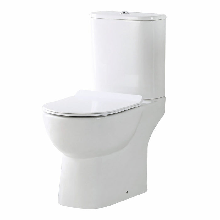 Scudo Belini Rimless Open Back Close Coupled Toilet with Soft Close Seat