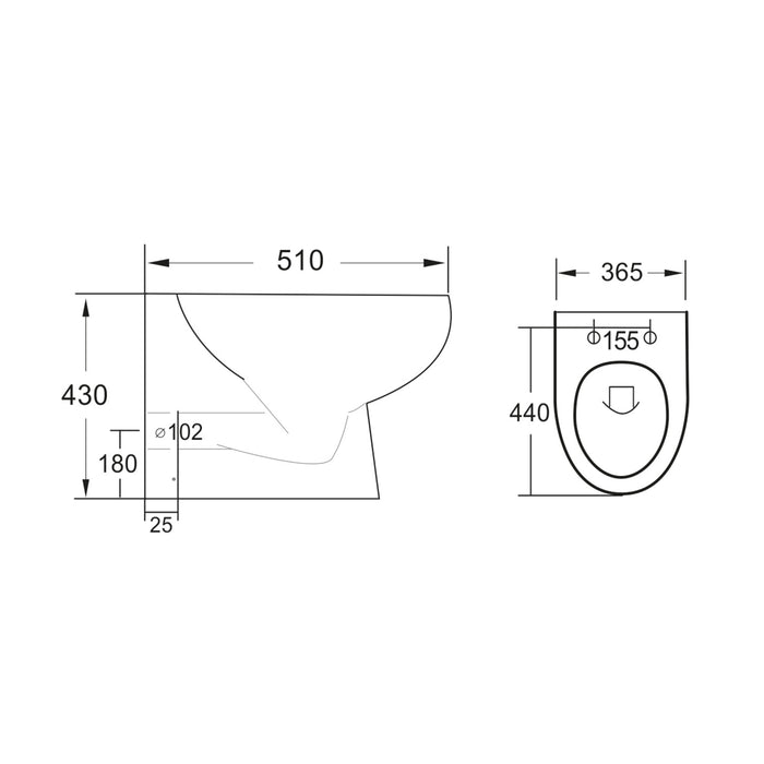 Scudo Belini Rimless Back To Wall Toilet with Soft Close Seat
