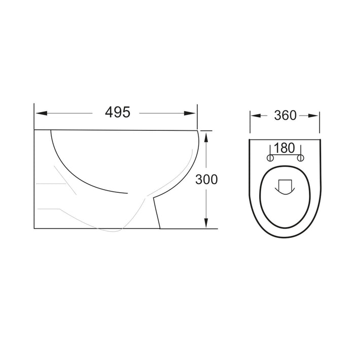 Scudo Belini Rimless Wall Hung Toilet with Soft Close Seat