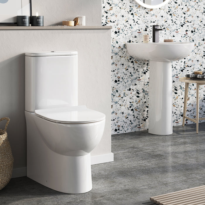 Scudo Belini Rimless Closed Back Close Coupled Toilet with Soft Close Seat