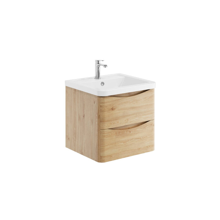Scudo Bella 2 Drawer Wall Hung Vanity Unit with Ceramic Basin