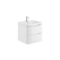 Scudo Bella 2 Drawer Wall Hung Vanity Unit with Ceramic Basin