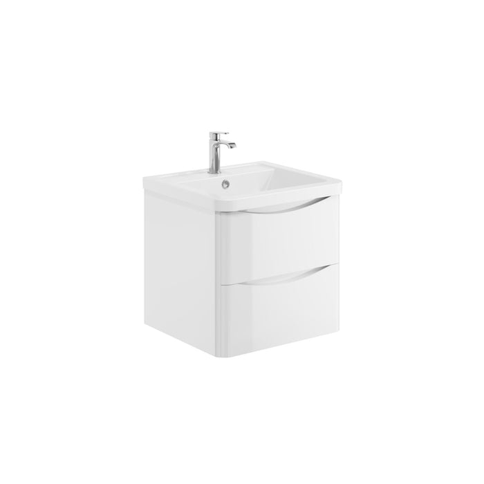 Scudo Bella 2 Drawer Wall Hung Vanity Unit with Ceramic Basin