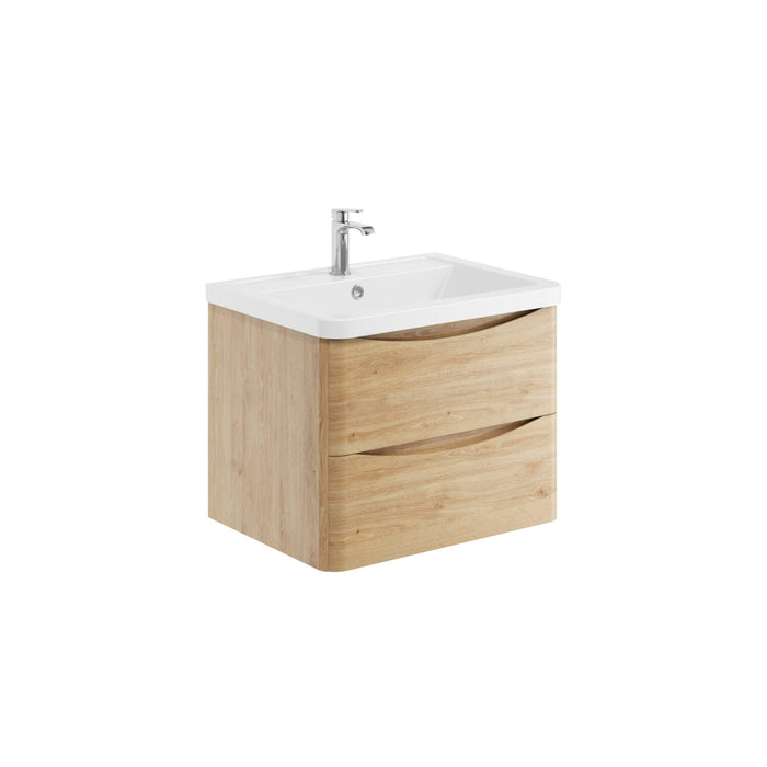 Scudo Bella 2 Drawer Wall Hung Vanity Unit with Ceramic Basin