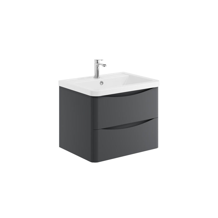 Scudo Bella 2 Drawer Wall Hung Vanity Unit with Ceramic Basin