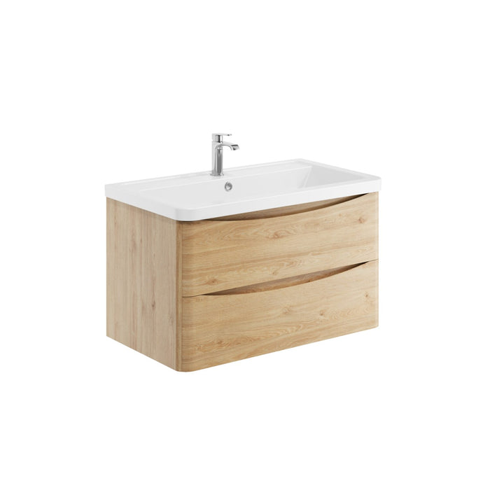 Scudo Bella 2 Drawer Wall Hung Vanity Unit with Ceramic Basin