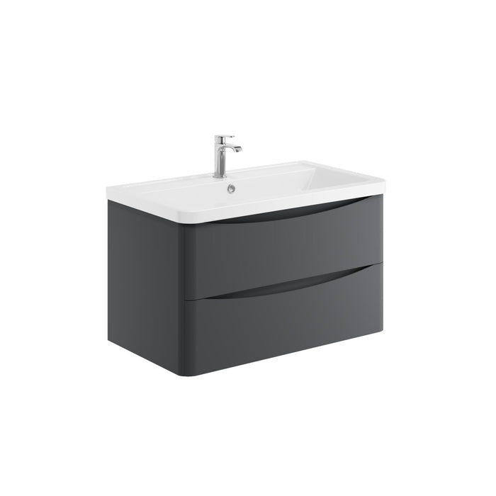 Scudo Bella 2 Drawer Wall Hung Vanity Unit with Ceramic Basin