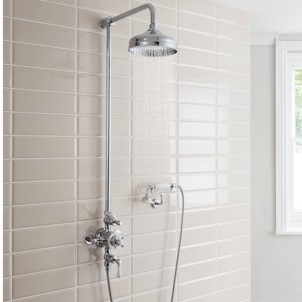 Crosswater Belgravia Thermostatic Shower Valve With 8" Fixed Head - Chrome