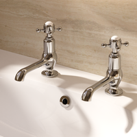 Crosswater Belgravia Crosshead Cloakroom Long Nose Basin Pillar Taps - Chrome