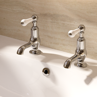Crosswater Belgravia Lever Cloakroom Basin Pillar Taps - Chrome