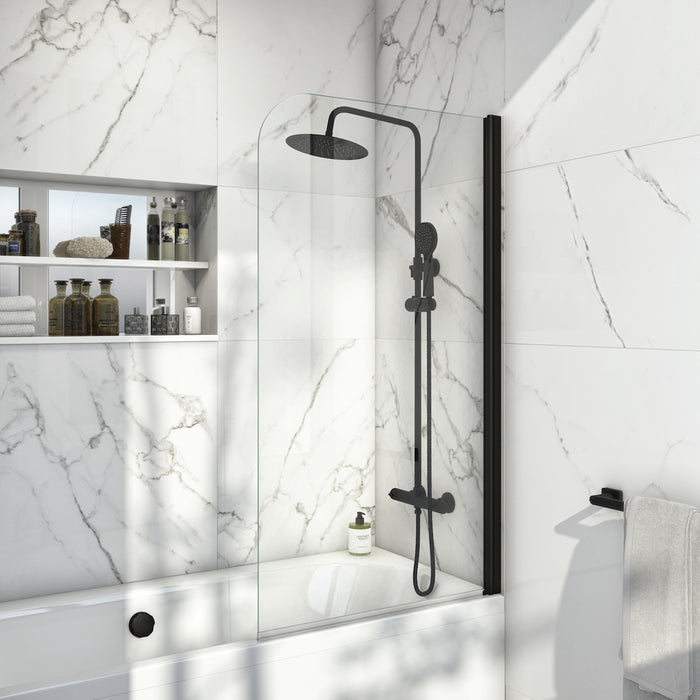 Scudo S6 Radius Edge 6mm Hinged Bath Screen 1400mm x 800mm