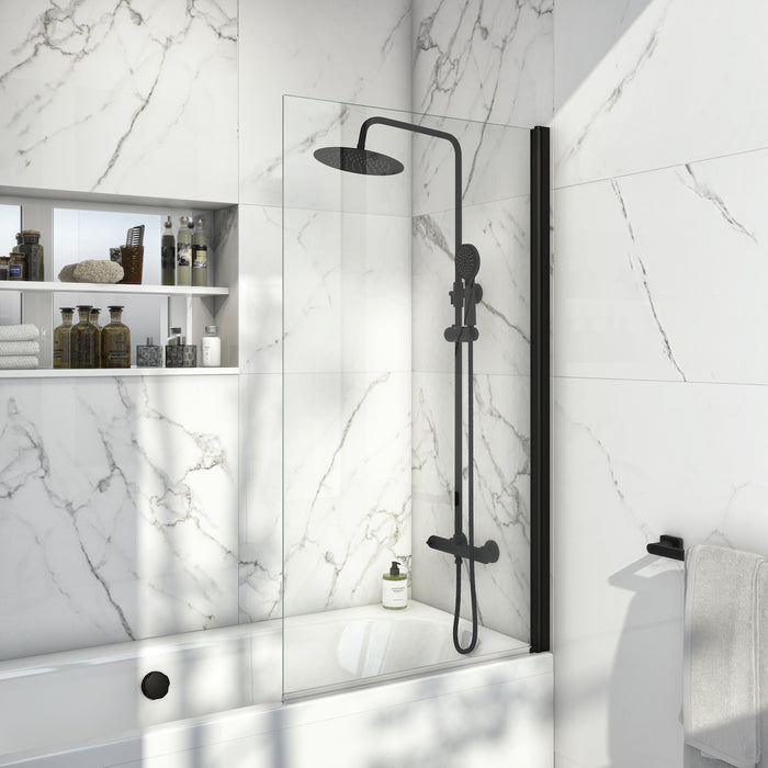 Scudo S6 Square Edge 6mm Hinged Bath Screen 1400mm x 800mm