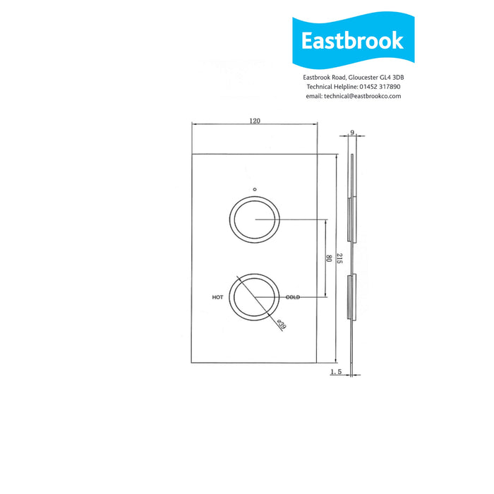 Eastbrook Concealed Shower Valve With Round Shower Head And Arm - Chrome