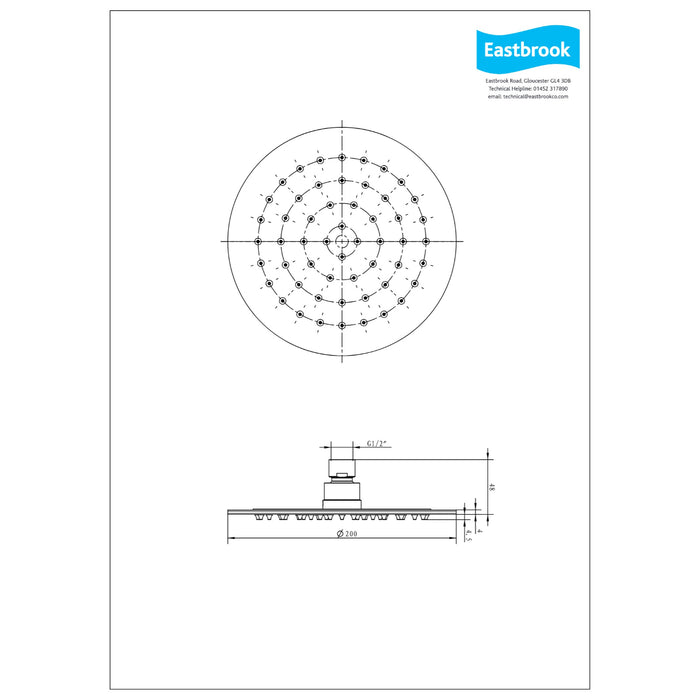 Eastbrook Concealed Shower Valve With Round Shower Head And Arm - Chrome