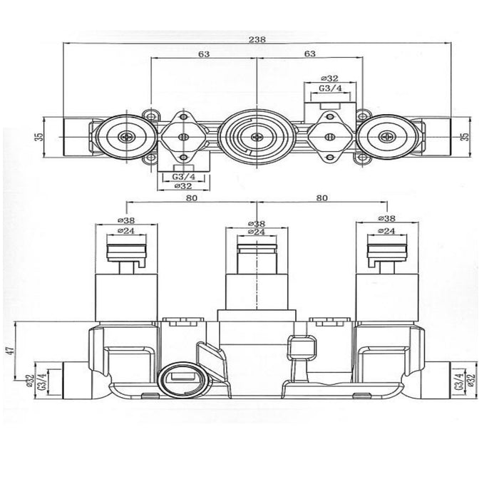 Eastbrook Concealed Shower Valve With Round Shower Head, Body Jets And Shower Arm - Chrome