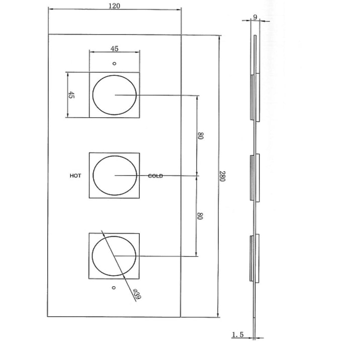 Eastbrook Concealed Shower Valve With Rectangular Shower Head, Square Shower Arm And Body Jets - Chrome