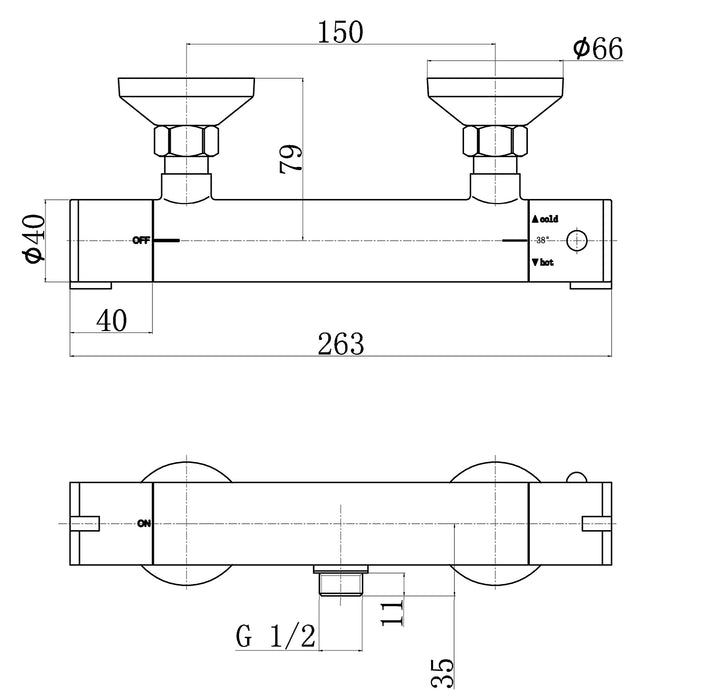 Eastbrook Exposed Bar Shower Valve With Breeze Riser Shower Kit - Chrome