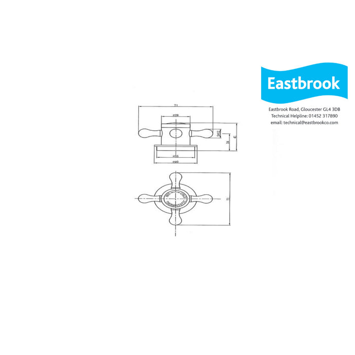 Eastbrook Concealed Shower Valve With Round Shower Head, Swivel Arm, Outlet Elbow And Handset - Chrome