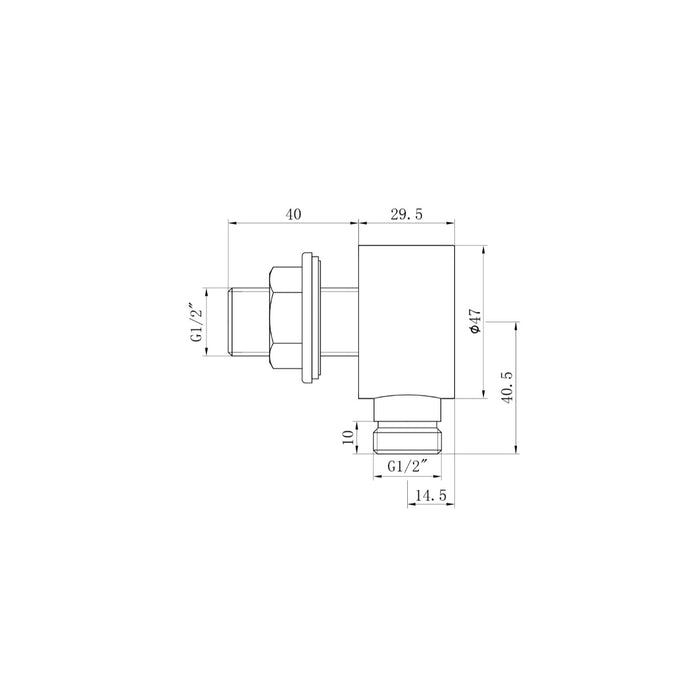 Eastbrook Push Button Concealed Shower Valve With Round Slide Riser Kit And Outlet Elbow - Matt Smooth Black
