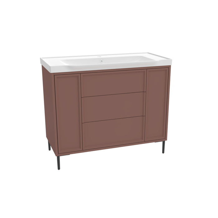 Scudo Bota 3 Drawer Floorstanding Vanity Unit with Leg Set & Basin